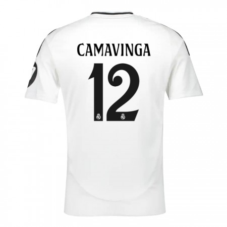 Koszulka Real Madryt Camavinga 12 Domowe 2024-25 Koszulki Piłkarskie Krótki Rękaw
